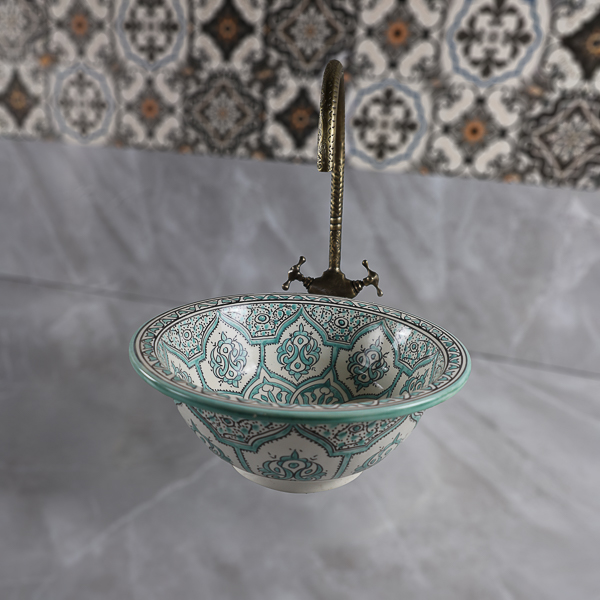 Moroccan ceramic bowl basin