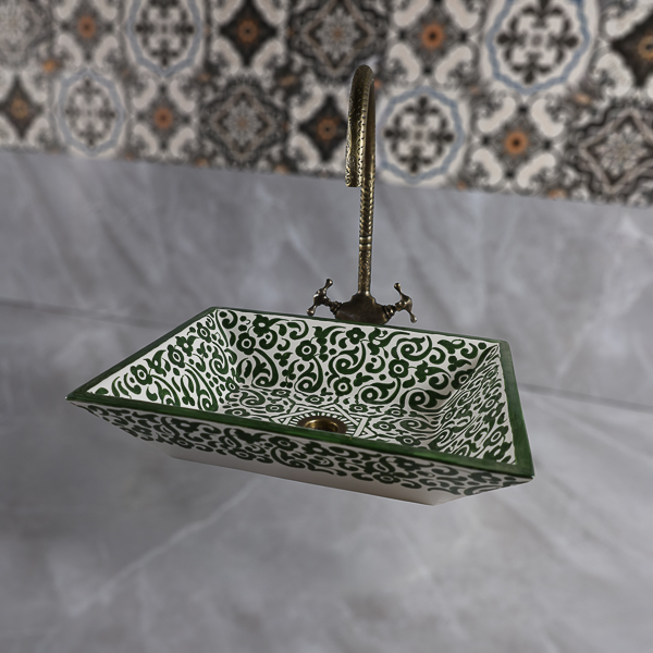 Moroccan pottery sink
