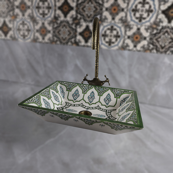 Moroccan Rectangular Ceramic Sink