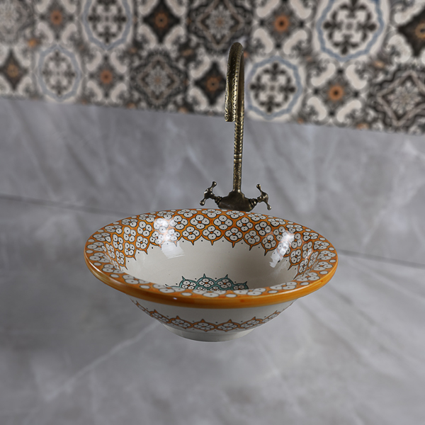 Moroccan bowl ceramic sink