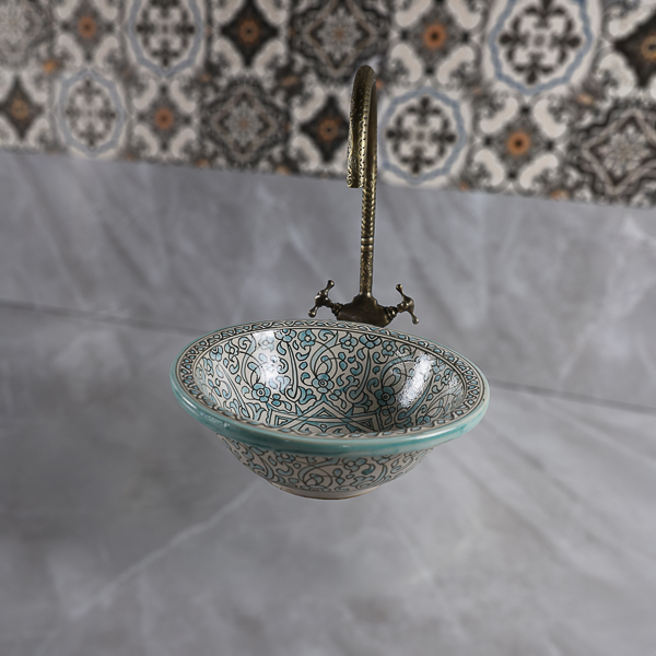 Moroccan ceramic bowl wash basin