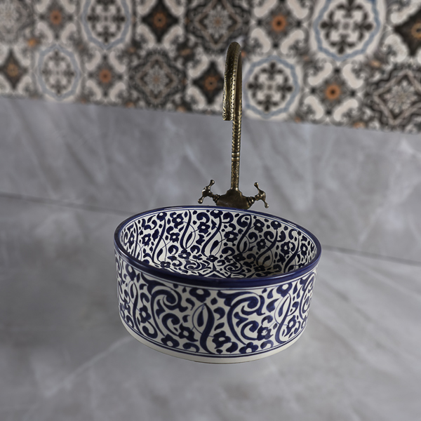 Moroccan ceramic painted sink