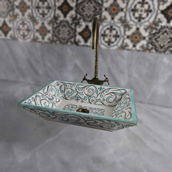 Moroccan handmade ceramic sink