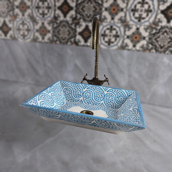 Moroccan ceramic bathroom sink