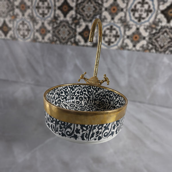 Moroccan painted ceramic sink