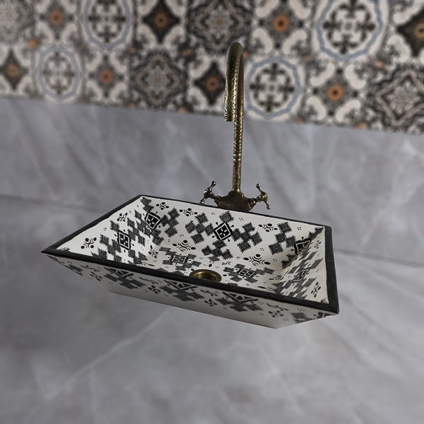 Moroccan ceramic sink for bathroom