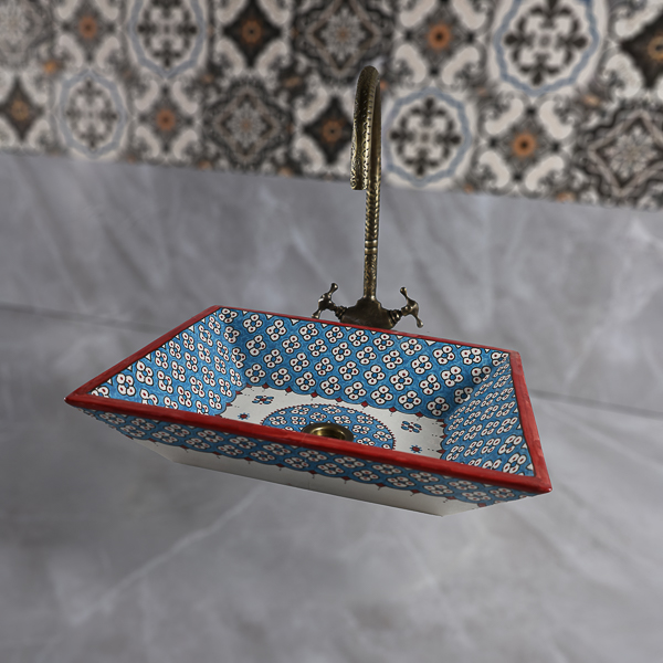 Moroccan ceramic hand wash basin