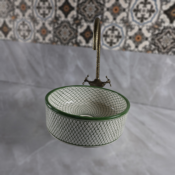 Moroccan round ceramic sink