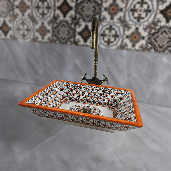 Moroccan ceramic bathroom basin