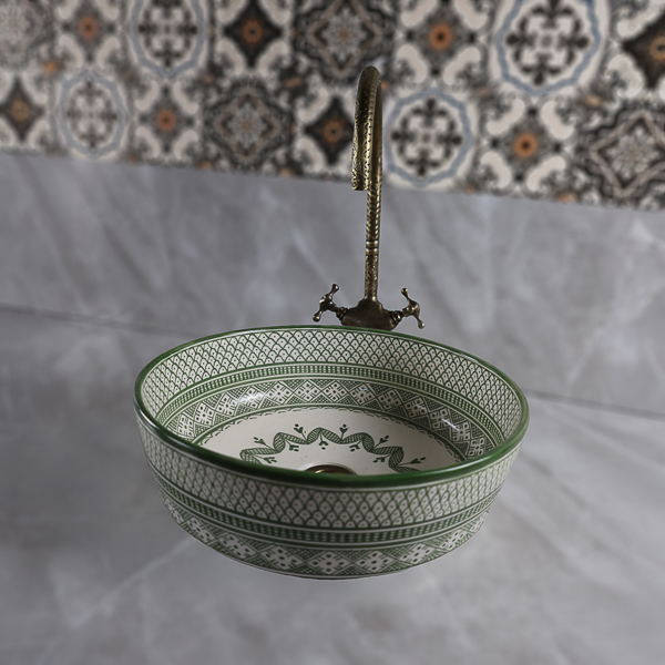 Moroccan circular ceramic sink