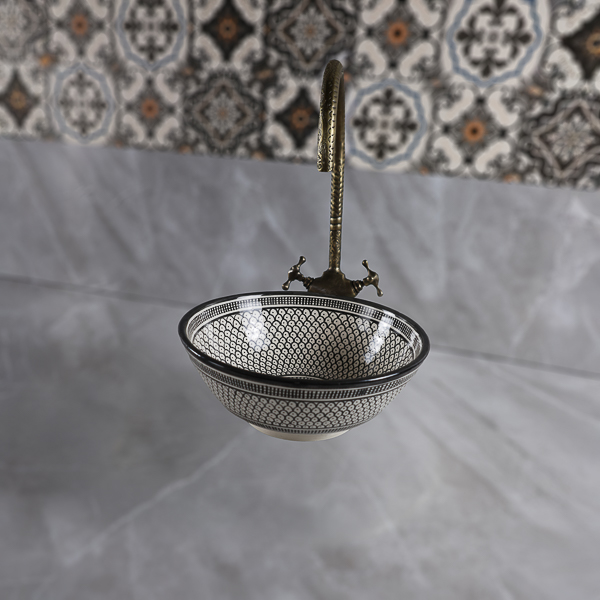 Moroccan ceramic bowl wash basin