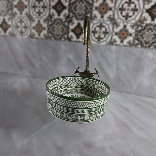 Moroccan handmade ceramic basin