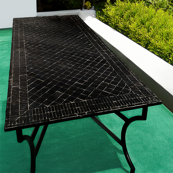 Black tiled table