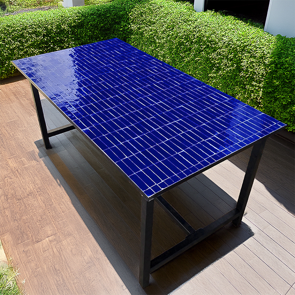 Blue mosaic table