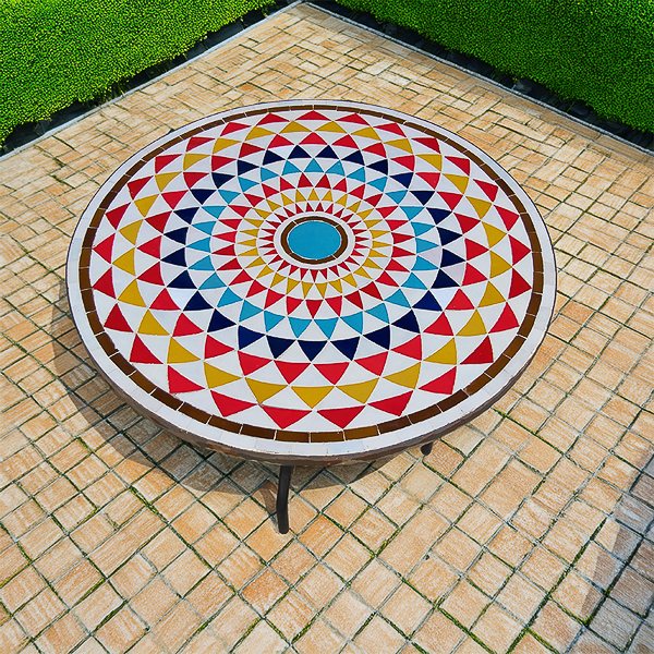 Handcrafted tiled table
