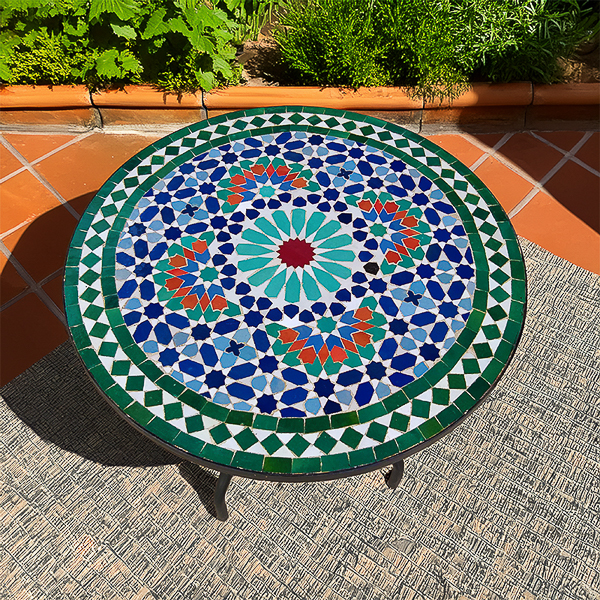 Mosaic tiled table